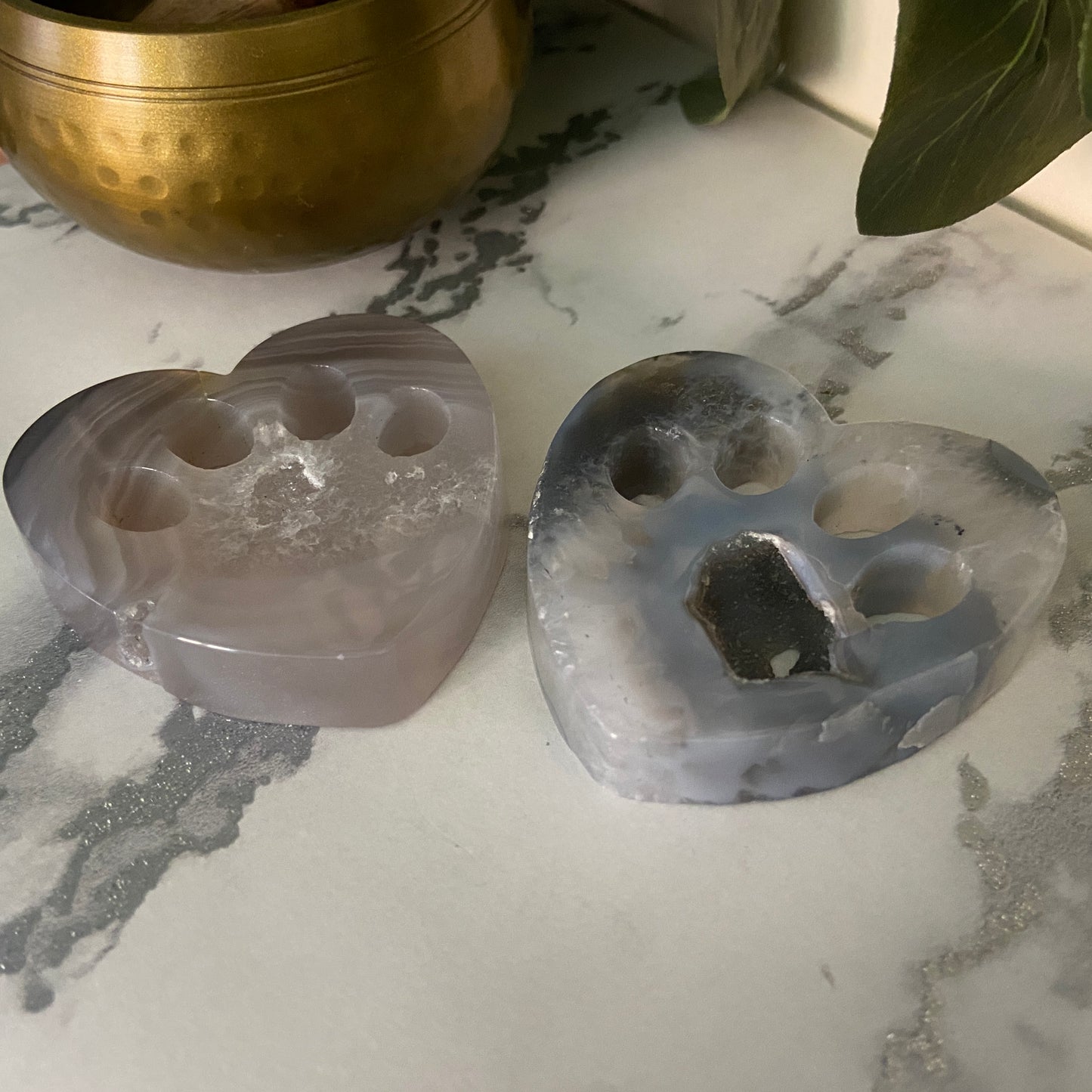 Agate Druzy Heart Paw Print - Earth Elements UK