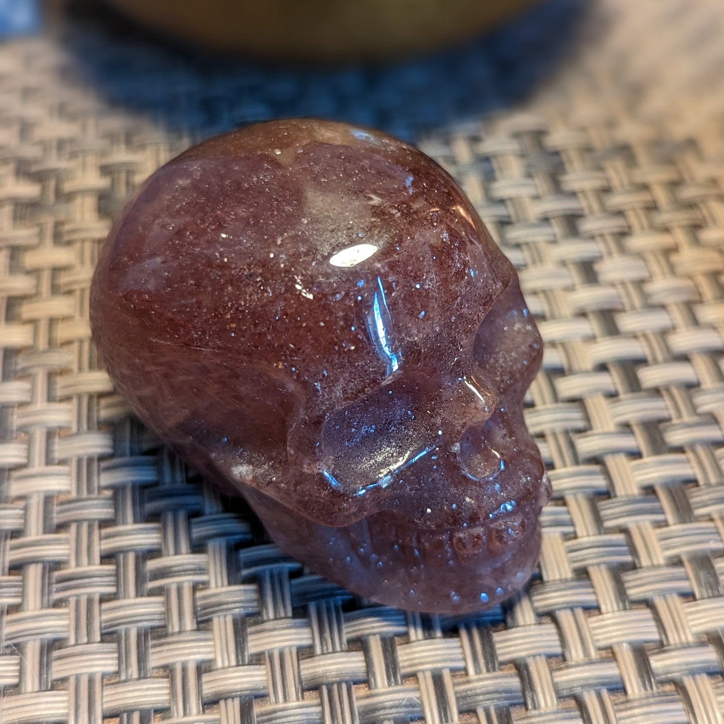 Strawberry Quartz 40mm Skull (106g)