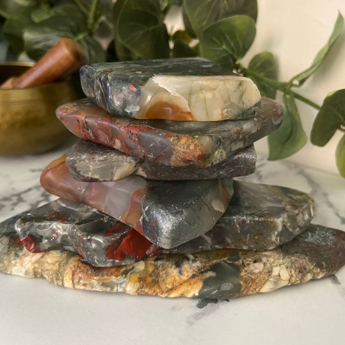 African Bloodstone Slices - Earth Elements UK