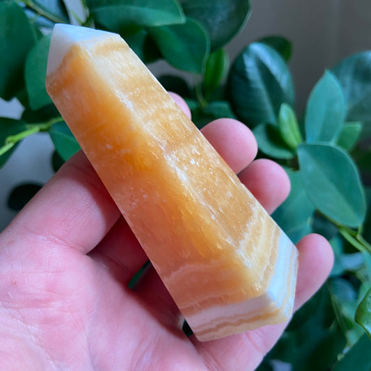 Orange Calcite Obelisk - Earth Elements UK