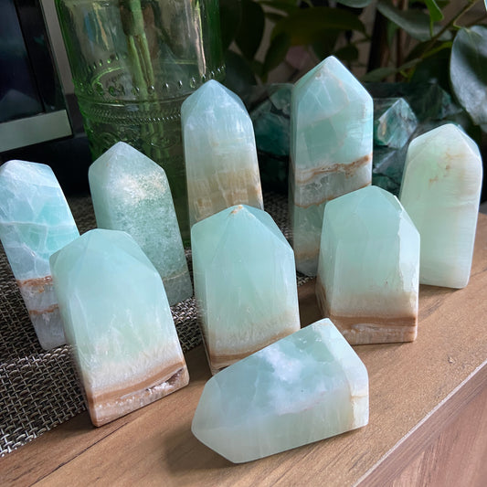 Caribbean Calcite High Quality Towers/Points - Earth Elements UK