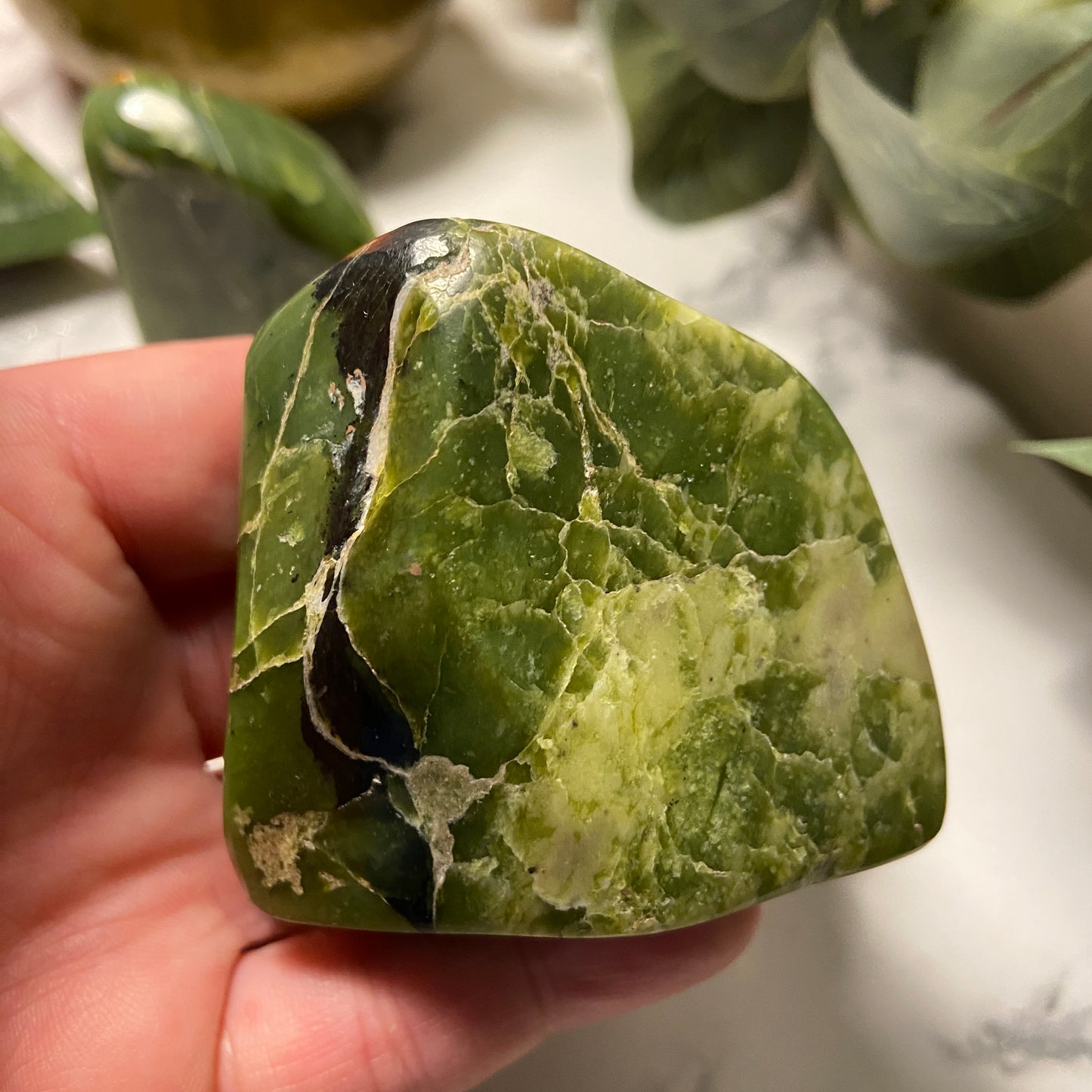 Green Tremolite Freeforms - Earth Elements UK