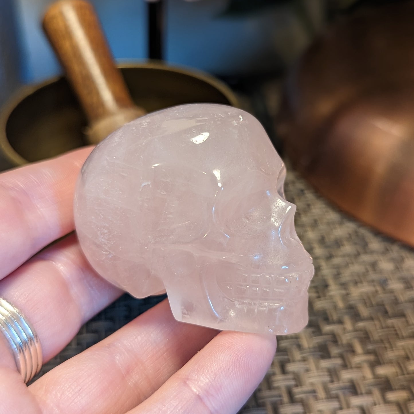 Rose Quartz 40mm Skull