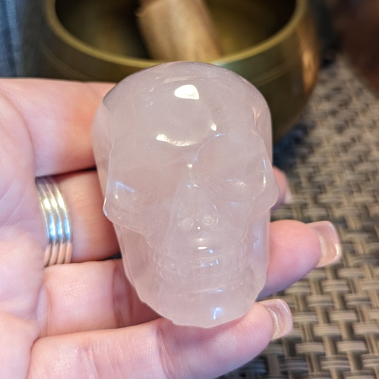 Rose Quartz 40mm Skull