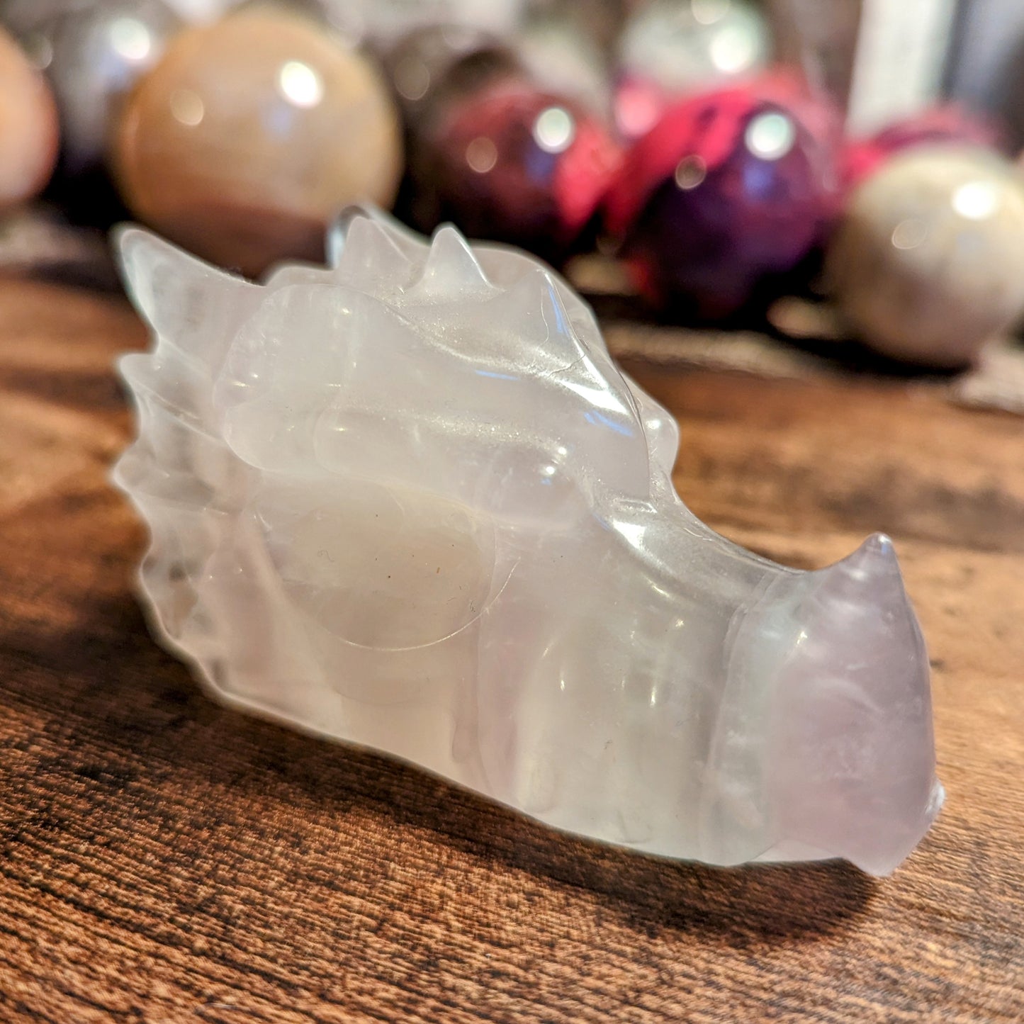 Fluorite Pastel Tone Dragon Skull