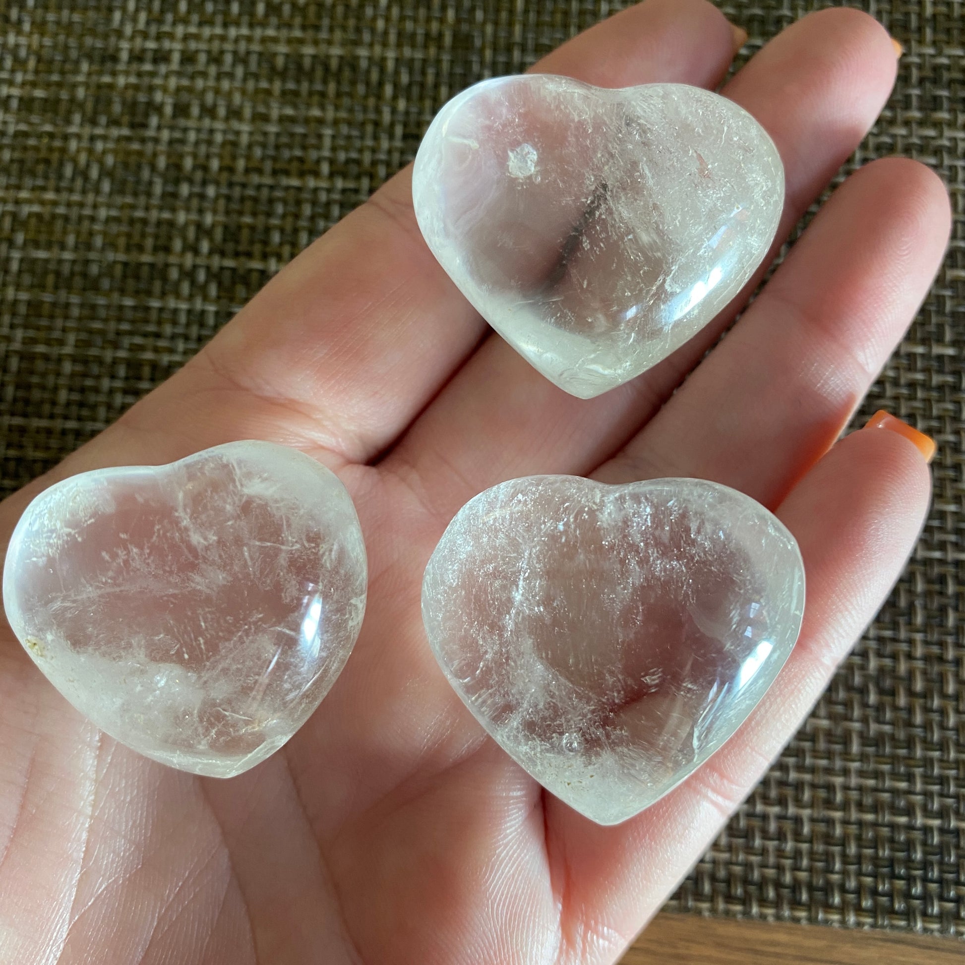 Clear Quartz Puffy Hearts - Earth Elements UK