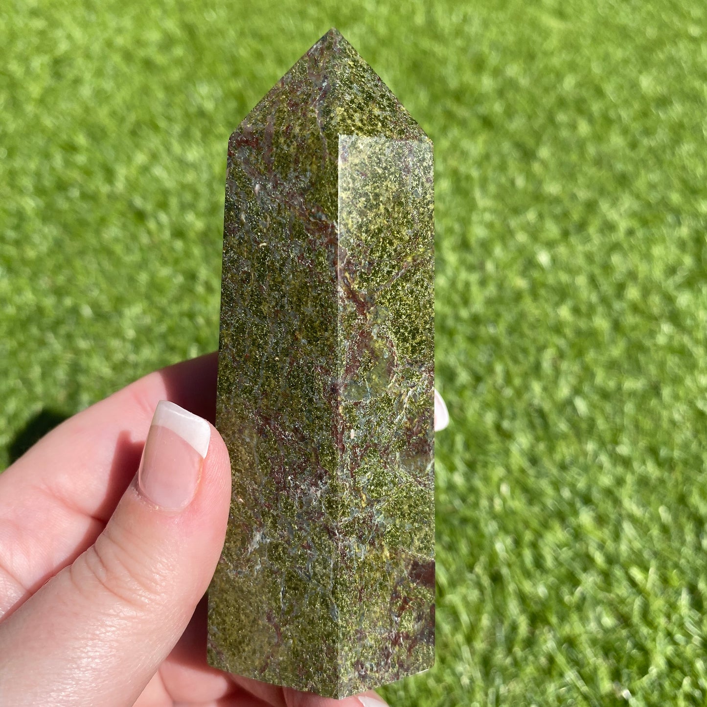 Large Dragon Bloodstone Point - Earth Elements UK