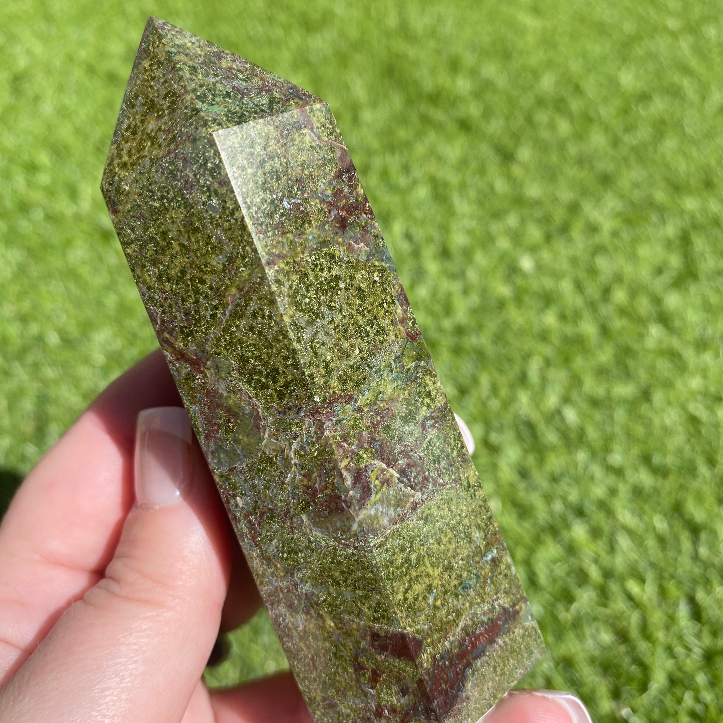 Large Dragon Bloodstone Point - Earth Elements UK