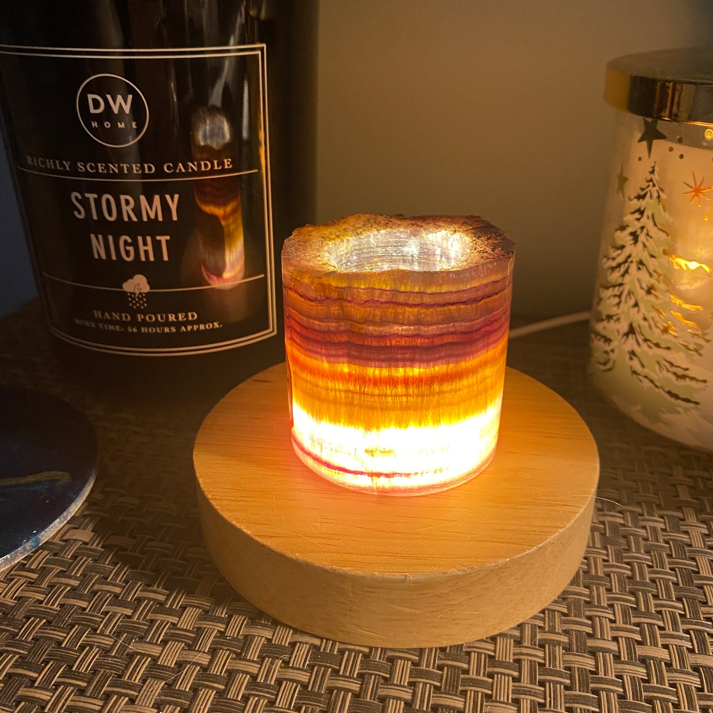 Fluorite Lampshade & Light Base - Earth Elements UK