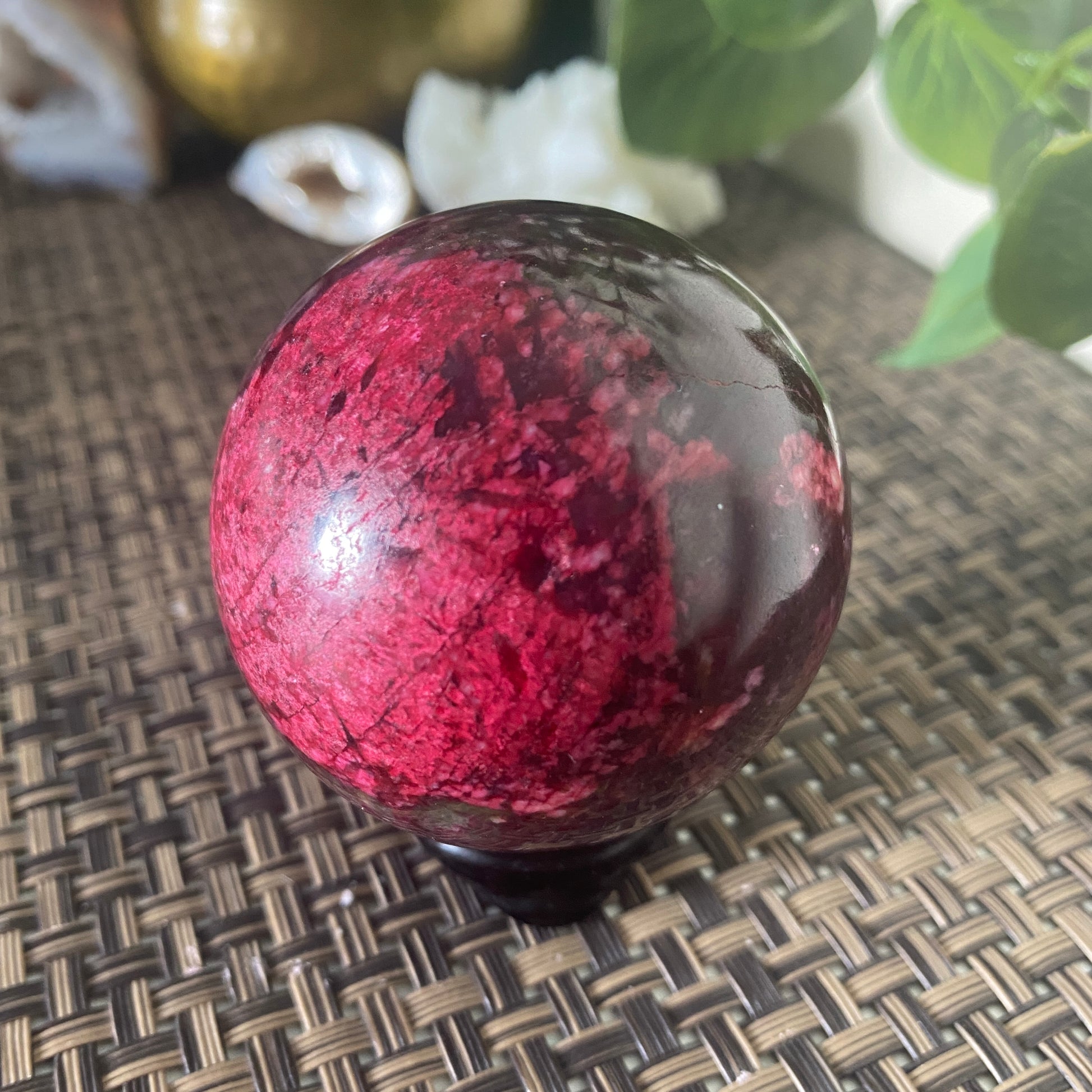 Plum Blossom Jade Spheres - Earth Elements UK