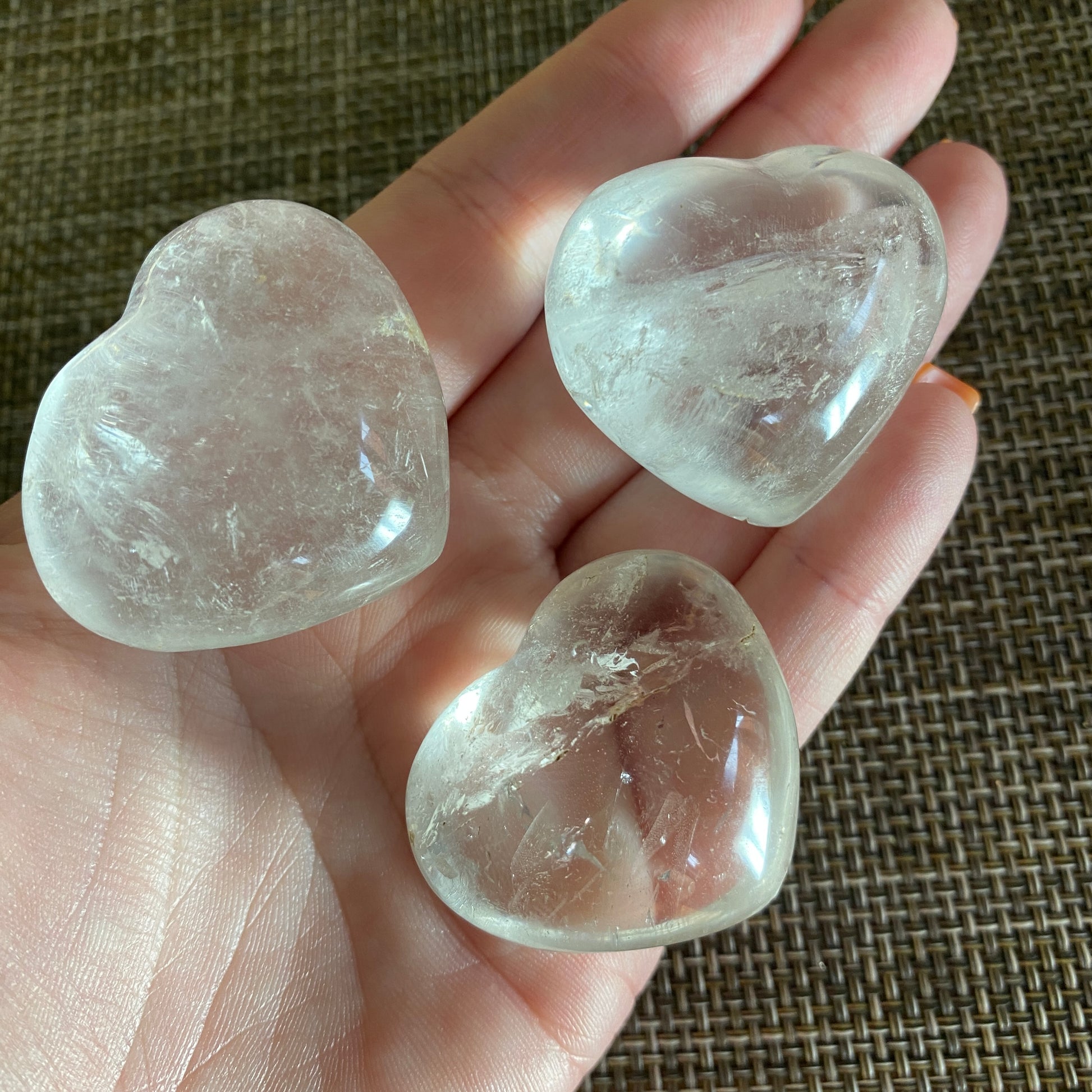 Clear Quartz Puffy Hearts - Earth Elements UK